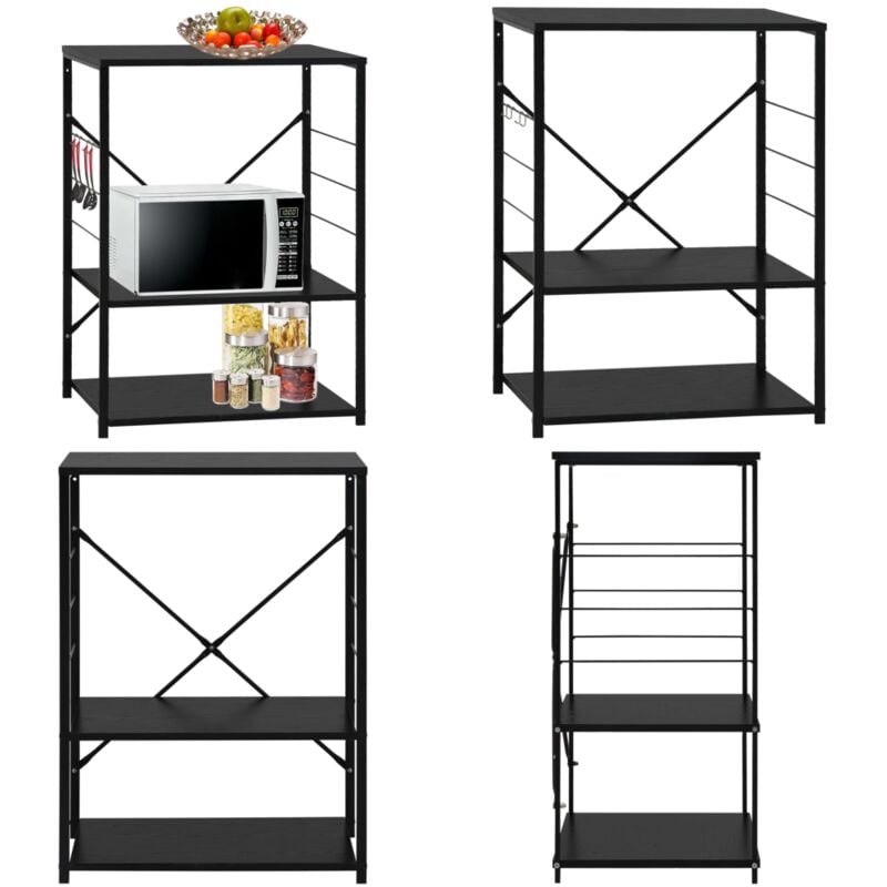 Vidaxl - Armoire à four à micro-ondes Noir 60x39,6x79,5 cm - armoire à micro-ondes - armoires à micro-ondes - Home & Living - Noir