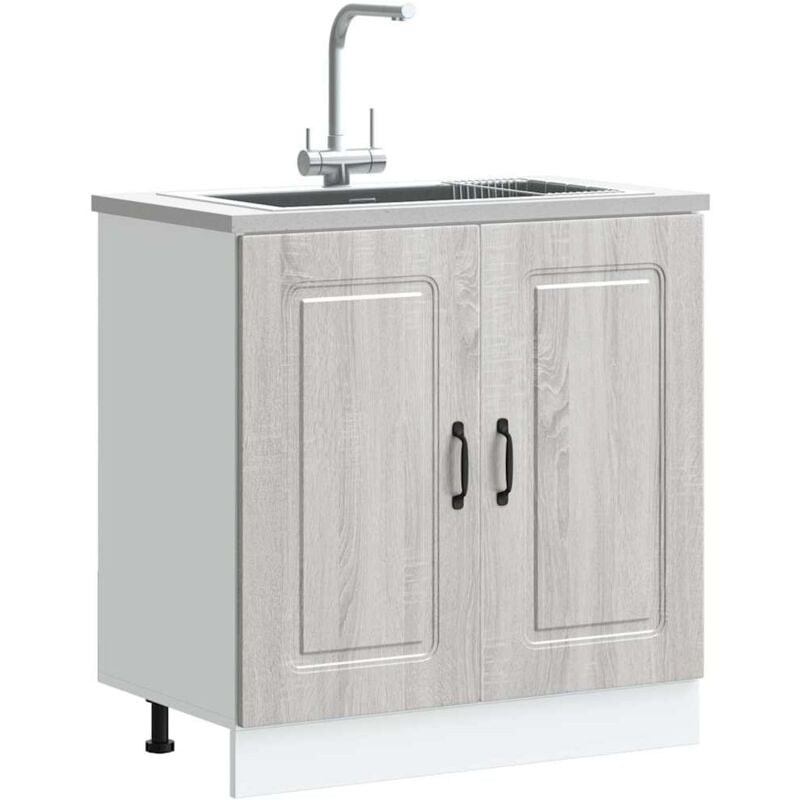 Vidaxl - Meuble bas pour évier Kalmar chêne sonoma bois ingénierie