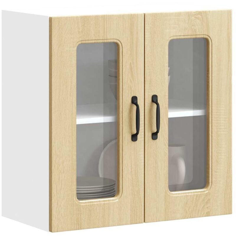 vidaXL Armoire murale de cuisine et porte en verre Kalmar chêne sonoma