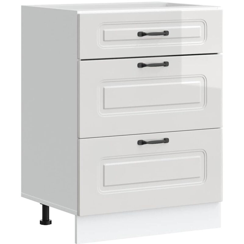 Vidaxl - Armoire de cuisine Kalmar blanc brillant bois ingénierie