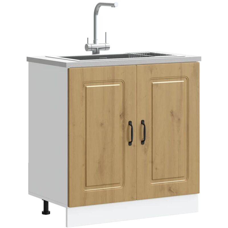 Vidaxl - Meuble bas pour évier Kalmar chêne artisanal bois ingénierie