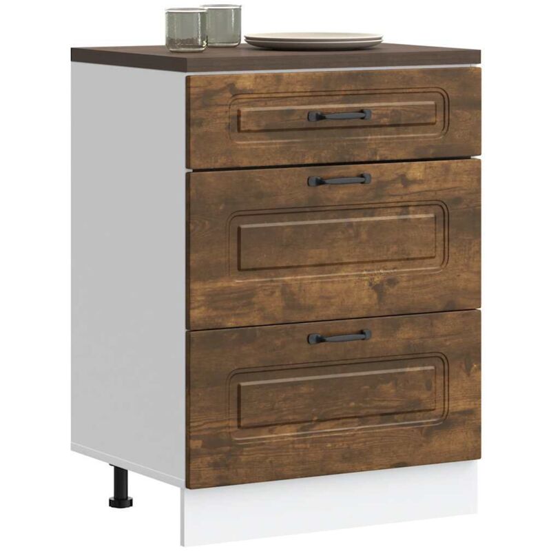 Armoire de cuisine Kalmar chêne fumé bois d'ingénierie vidaXL