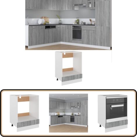 Armoire à four Sonoma gris 60x46x81,5 cm Bois d'ingénierie - Meuble De Cuisine - Armoire À Four - Meuble Rangements - Cuisinière - Électroménager