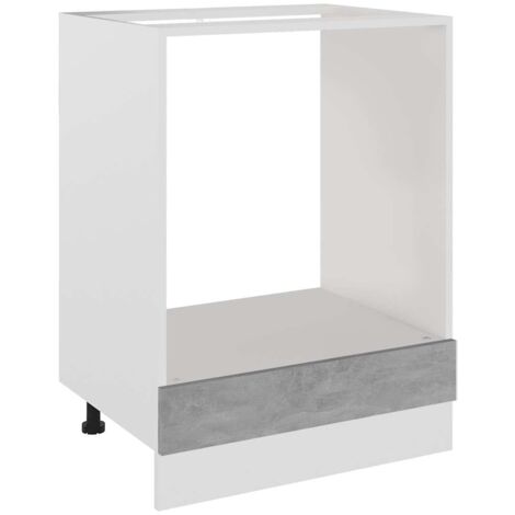 Armoire à four,Meuble de Rangement Cuisine Gris béton 60x46x81,5 cm Aggloméré -40105