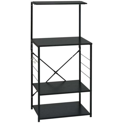 Armoire à four,Meuble de Rangement Cuisine,étagère de cuisine à micro-ondes Noir 60x39,6x123 cm Aggloméré -43340