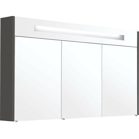 Armoire a galce avec éclairage intégré anthracite brillant et 3 portes 1200x750x188 mm
