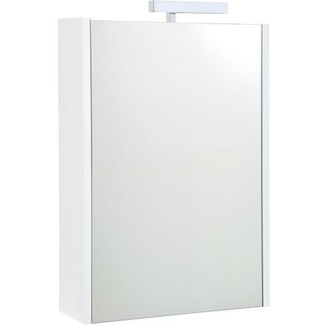 Armoire à glace Akira avec éclairage LED, 1 porte, blanc brillant, 515x700x155mm
