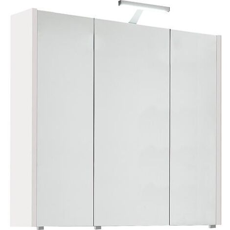 Armoire à glace avec éclairage blanc brillant 3 portes 850x750x188mm