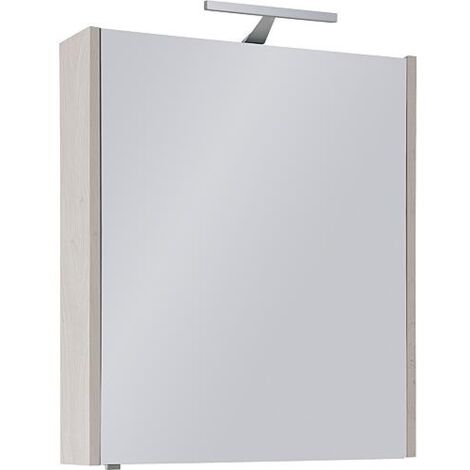 Armoire à glace avec éclairage décor chêne clair 1 porte 600x750x188mm