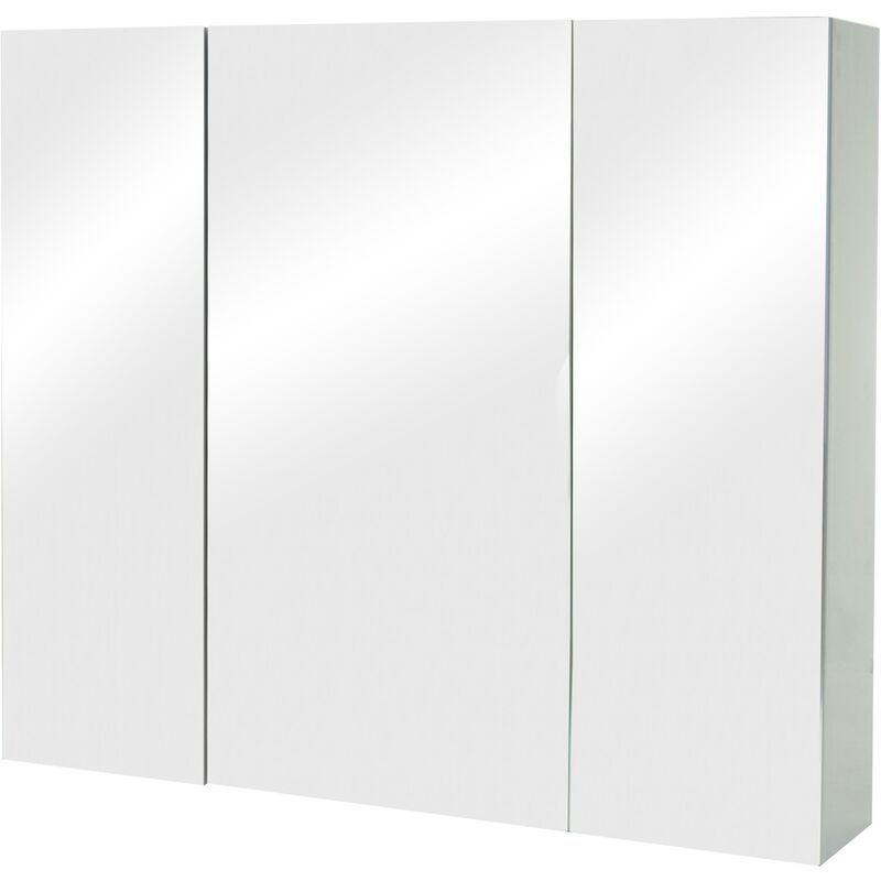 HHG - Armoire à glace 806b, armoire de salle de bain suspendue, 6 étagères haute brillance MVG-certifié 70x80x16cm, gris