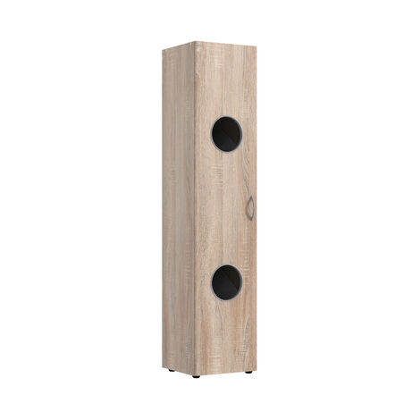 Armoire à linge avec 2 tablettes coloris Imitation chêne - longueur 40 x hauteur 185 x profondeur 40 cm