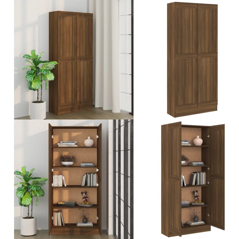 Vidaxl - Armoire à livres Chêne marron 82,5x30,5x185,5cm Bois ingénierie - Bibliothèque - Bibliothèque Design - Meuble Rangement - Étagère - Commode