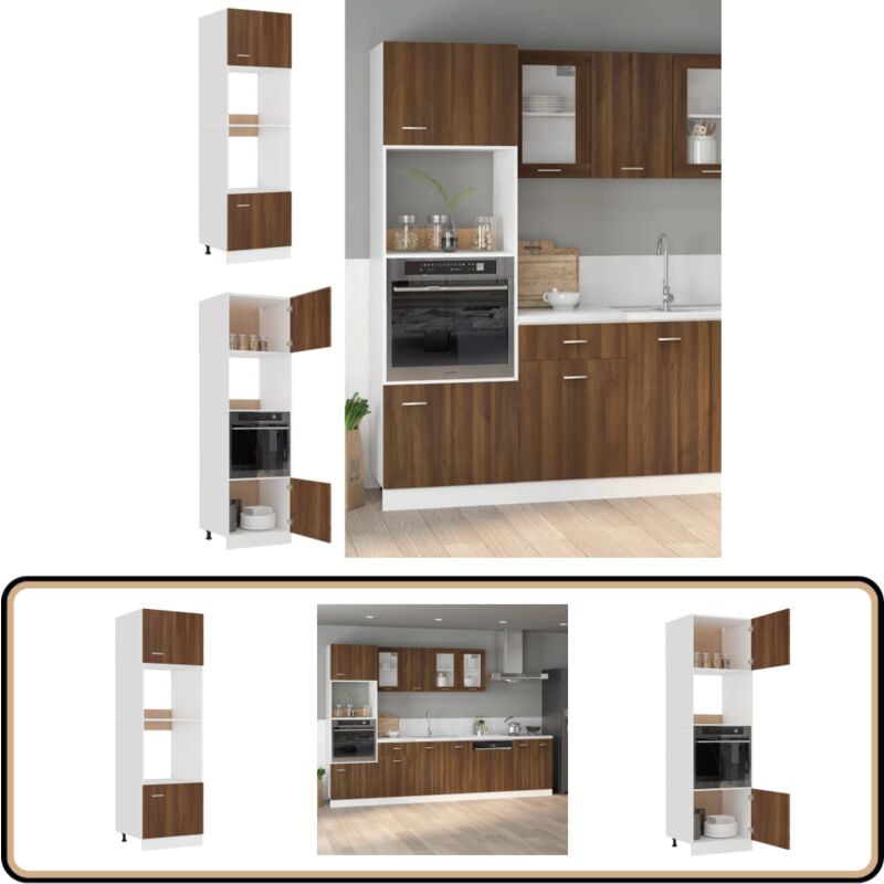 Vidaxl - Armoire à micro-ondes Chêne marron 60x57x207 cm - Meuble De Cuisine - Armoire De Cuisine - Rangements Cuisine - Meuble Rangement - Meubles