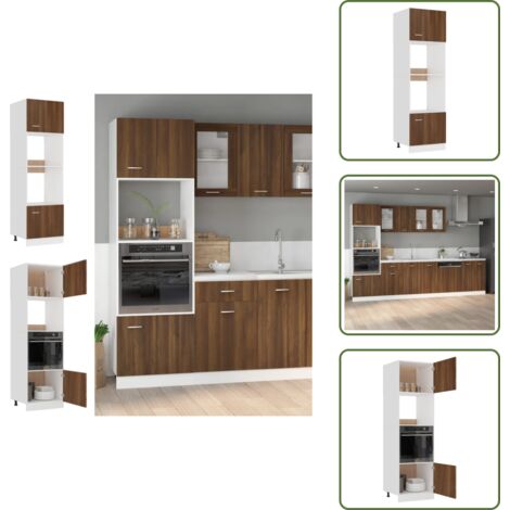 Armoire à micro-ondes Chêne marron 60x57x207 cm - Meuble De Cuisine - Armoire De Cuisine - Rangements Cuisine - Meuble Rangement - Meubles Salle De Bain