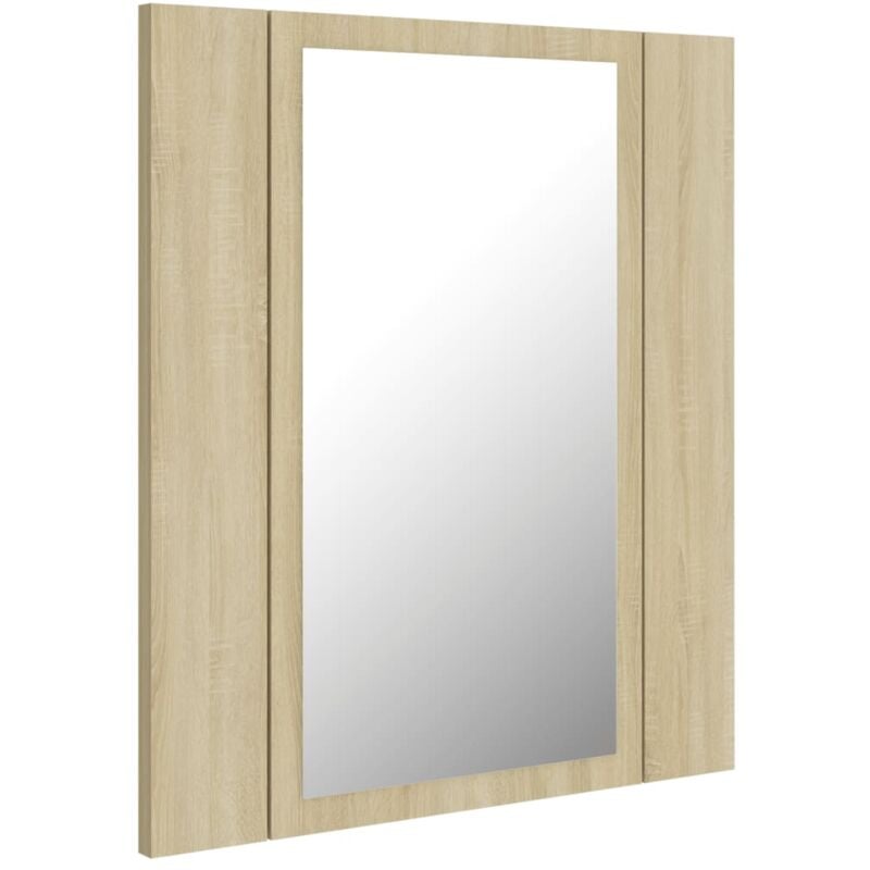 Helloshop26 - Armoire à miroir à led de bain 40 x 12 x 45 acrylique beige
