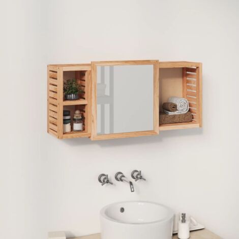 Armoire à miroir Armoire de rangement 80x17x34 cm Bois massif de noyer 38052
