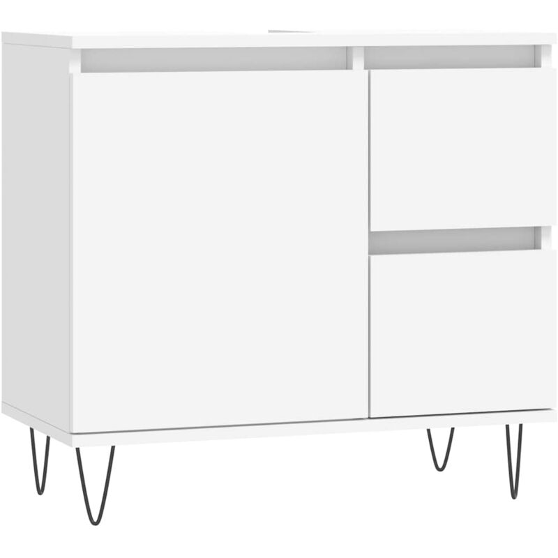 Jinlefu - Armoire de salle de bain blanc 65x33x60 cm bois d'ingénierie vidaXL