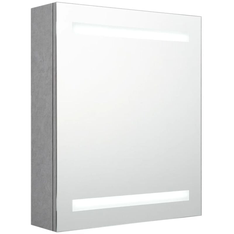 Jinlefu - Armoire de salle de bain à miroir led Gris béton 50x14x60 cm vidaXL