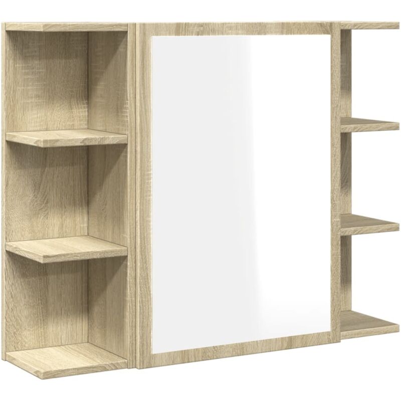 Vidaxl - Armoire à miroir de bain Chêne sonoma 80x20,5x64 cm Aggloméré