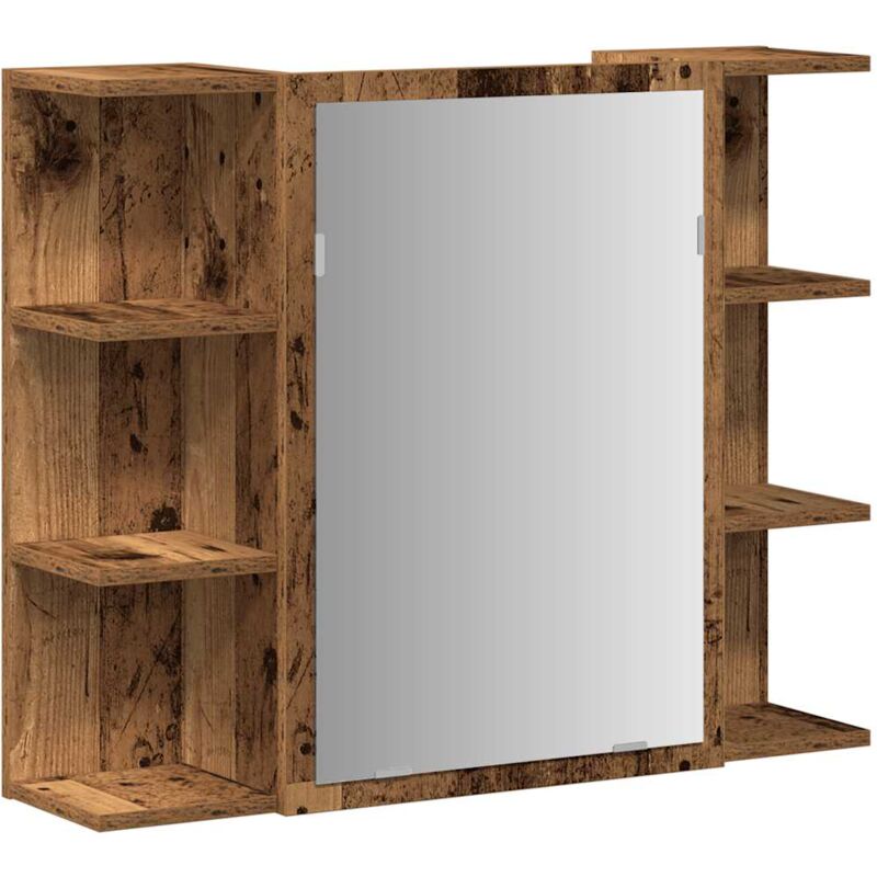 Vidaxl - Armoire à miroir de salle de bain vieux bois bois d'ingénierie