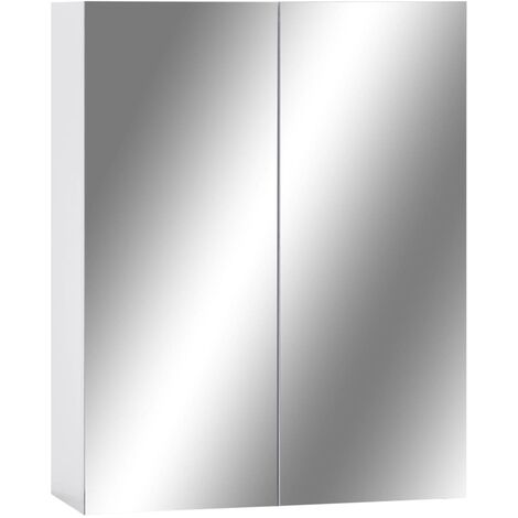 Armoire à miroir de salle de bain Blanc 60x15x75 MDF