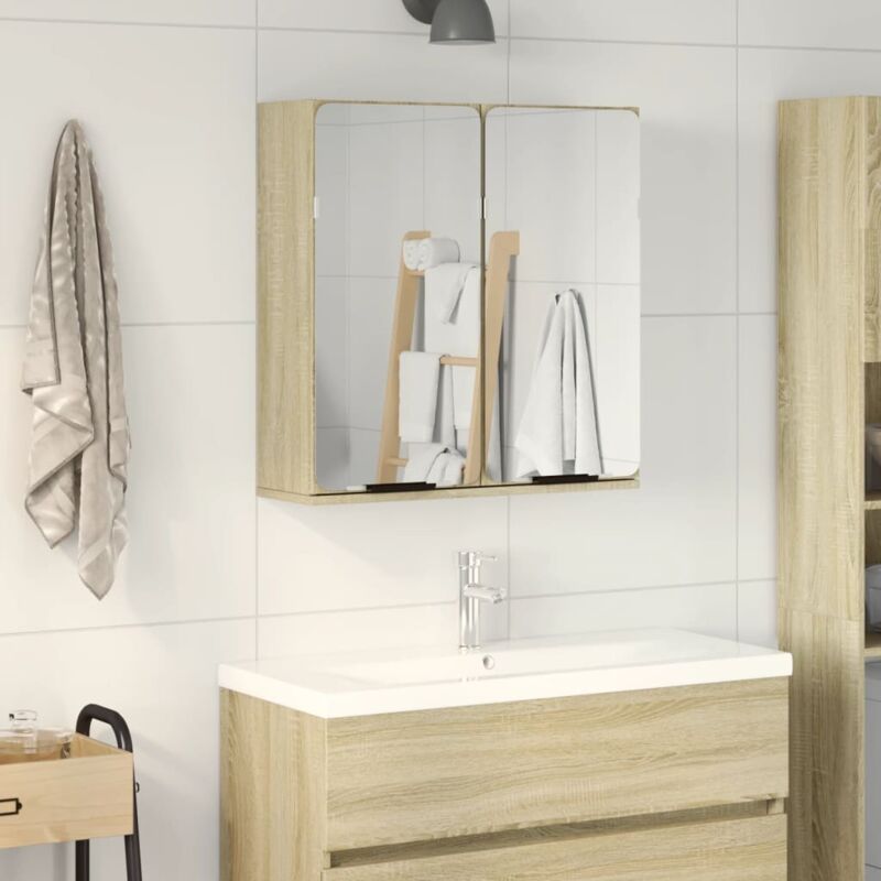 Vidaxl - Armoire de salle de bain à miroir chêne sonoma bois ingénierie