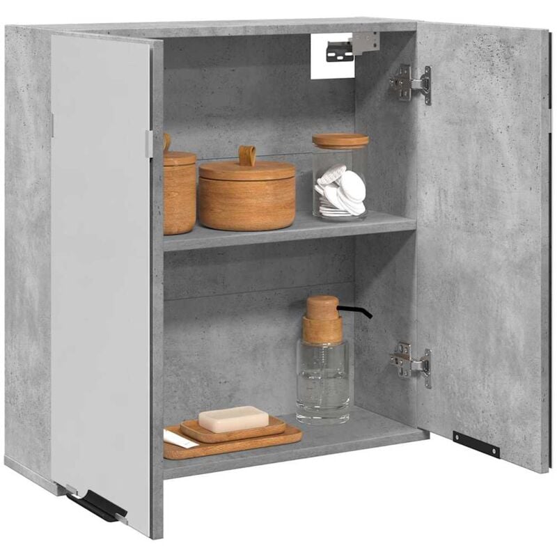 Armoire à miroir de salle de bain gris béton bois d'ingénierie vidaXL