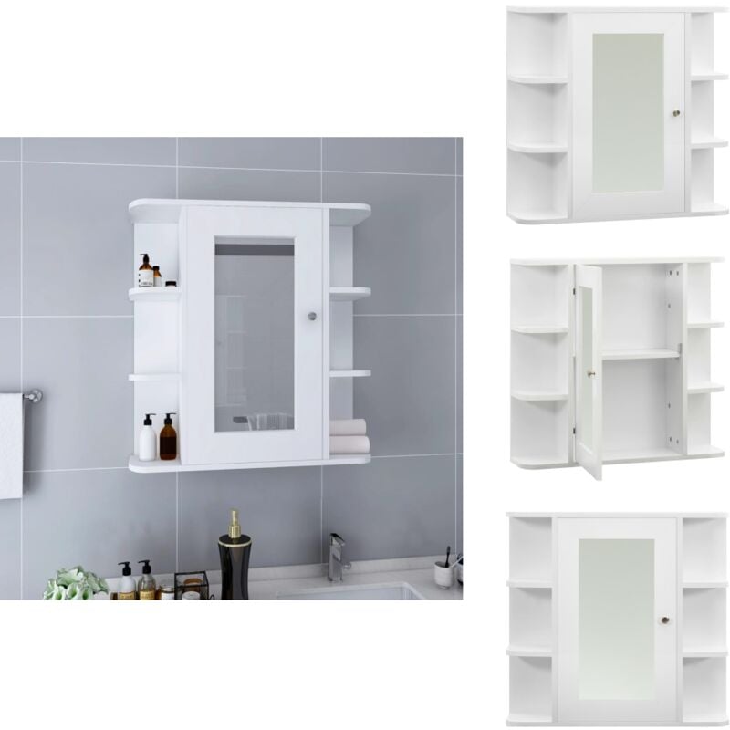 Vidaxl - Armoire à miroir de salle de bain Blanc 66x17x63 cm mdf - Armoire Salle De Bain - Meuble Salle De Bain - Miroir Salle De Bain - Rangement