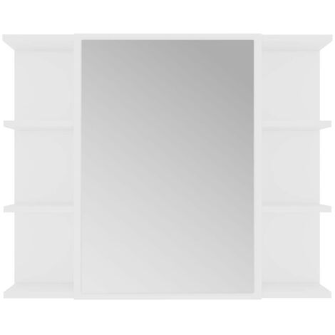 Armoire à miroir de salle de bain Blanc 80x20,5x64