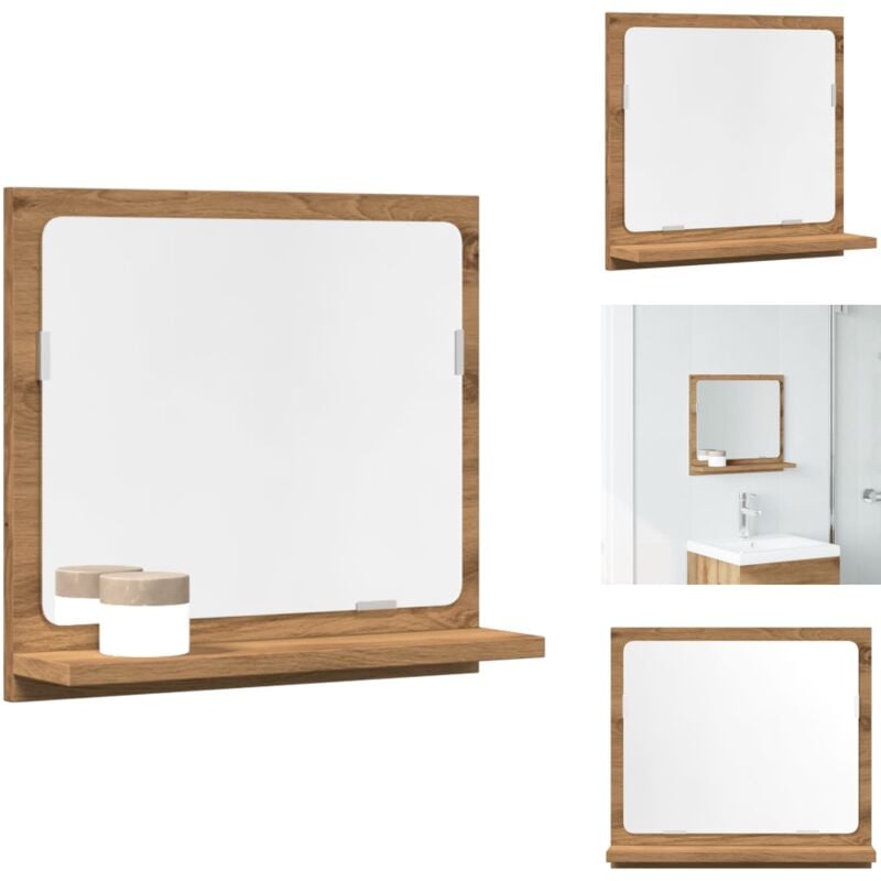 Armoire à miroir de salle de bain chêne artisanal 40x11x37 cm - Étagère De Salle De Bain Avec Miroir - Étagères De Salle De Bain Avec Miroir - Meuble
