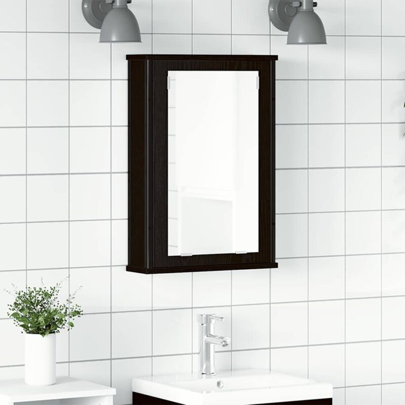 Vidaxl - Armoire à miroir de salle de bain chêne noir bois ingénierie