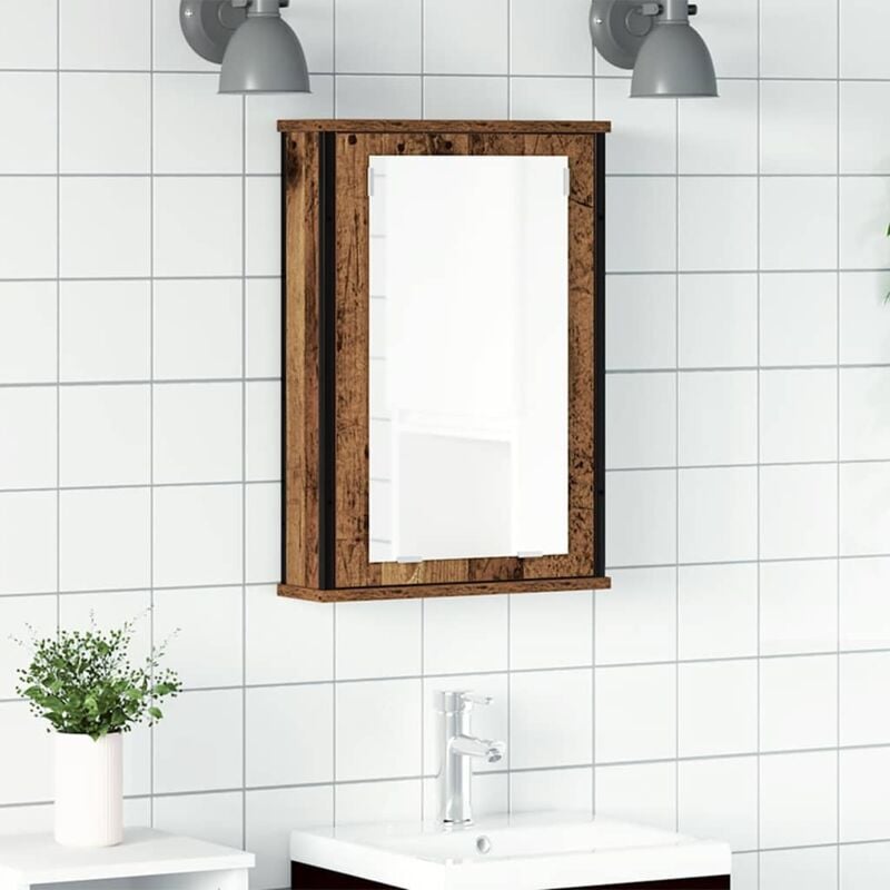 Vidaxl - Armoire à miroir de salle de bain vieux bois bois d'ingénierie