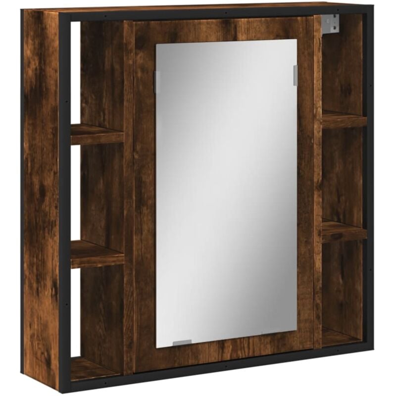 Vidaxl - Armoire à miroir de salle de bain chêne fumé bois d'ingénierie
