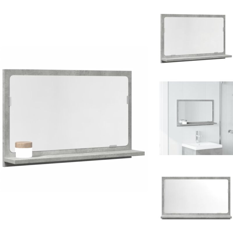 Vidaxl - Armoire à miroir de salle de bain gris béton bois d'ingénierie - Étagère De Salle De Bain Avec Miroir - Étagères De Salle De Bain Avec