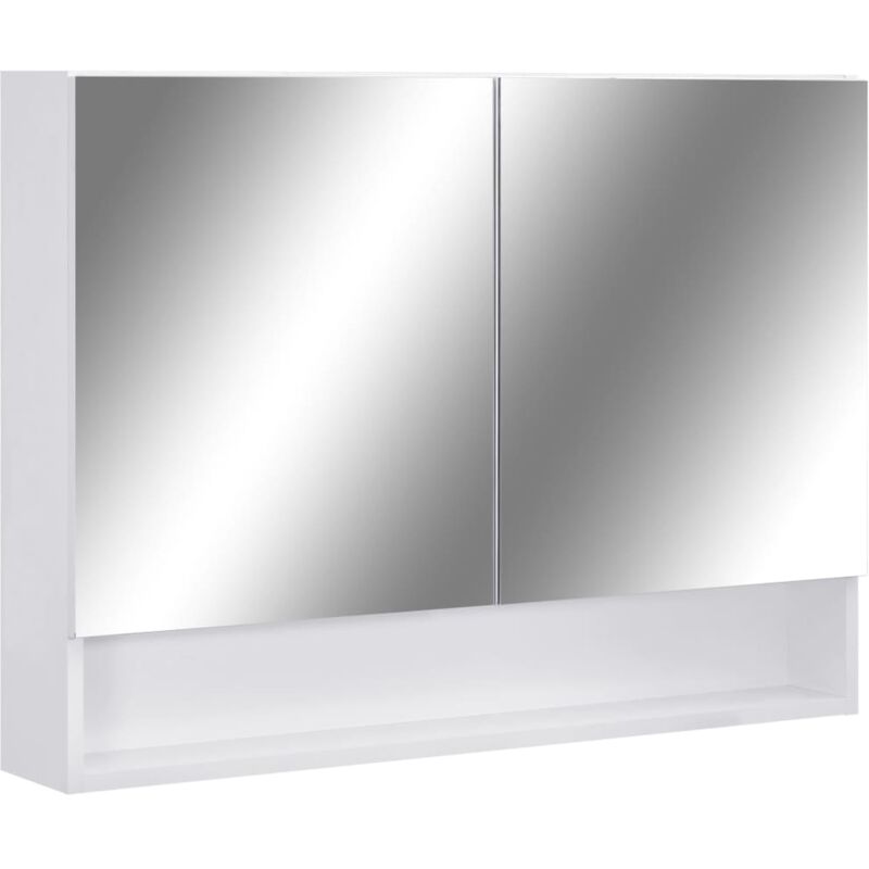 Vidaxl - Armoire à miroir de salle de bain led Blanc 80x15x60 cm mdf
