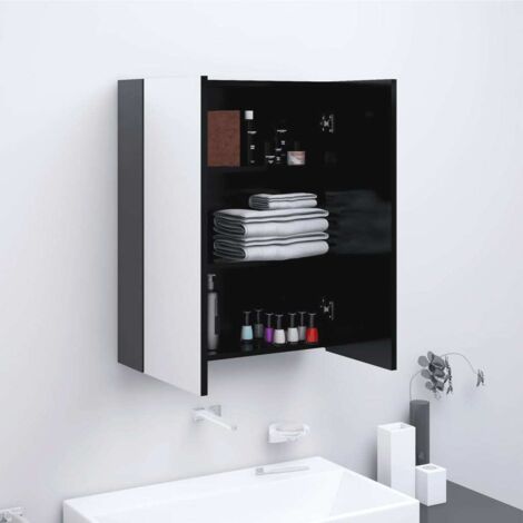 Armoire à miroir de salle de bain-Meuble de salle de bain 60x15x75 cm MDF Anthracite 742256