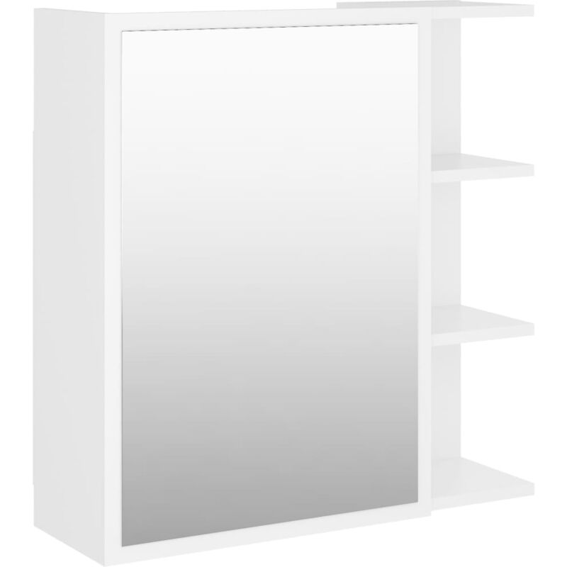 Armoire à miroir de salle de bain Blanc Bois d'ingénierie Vidaxl