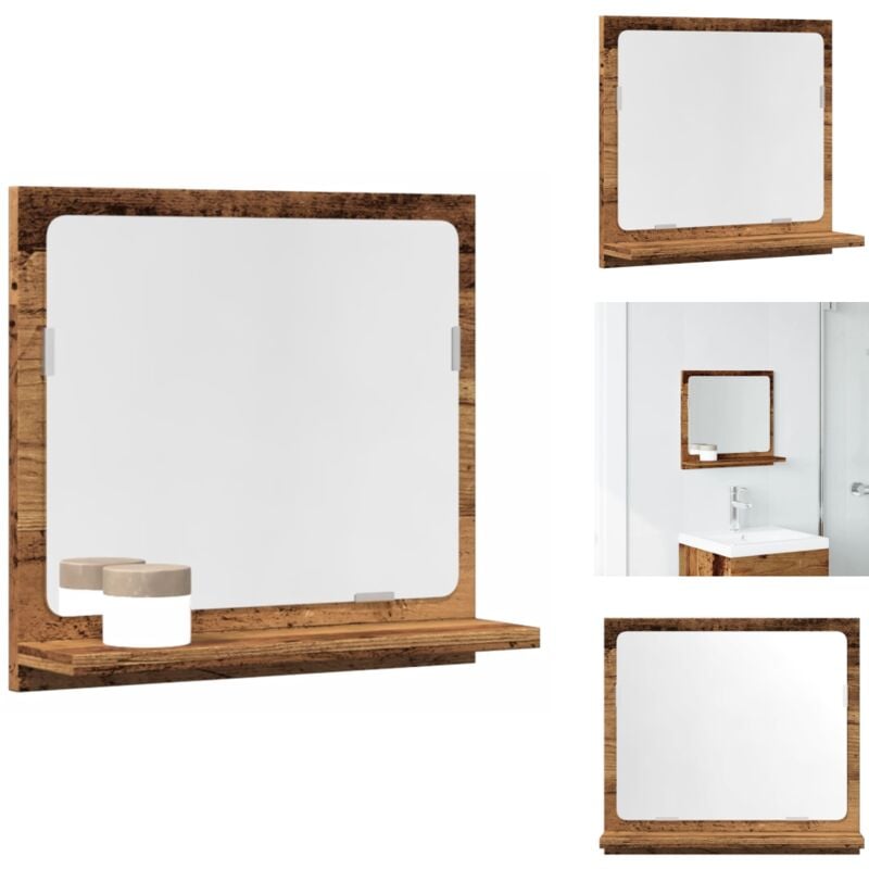 Vidaxl - Armoire à miroir de salle de bain vieux bois bois d'ingénierie - Étagère De Salle De Bain Avec Miroir - Étagères De Salle De Bain Avec