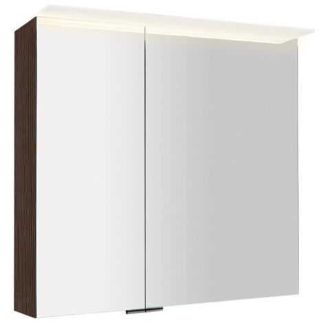 Armoire à miroir LINEX avec éclairage LED, 80x70x15cm, Pin Rustik