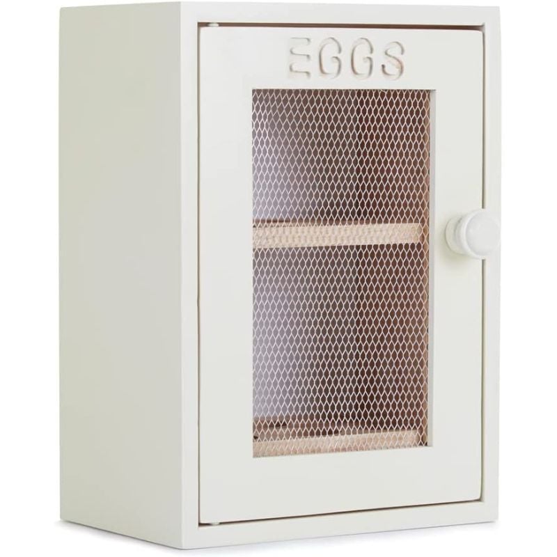 Armoire à oeufs en bois blanche- Egg Cabinet boite à oeuf en bois jusqu'à 12 oeufs - Eviter le plastique et ranger vos oeufs da