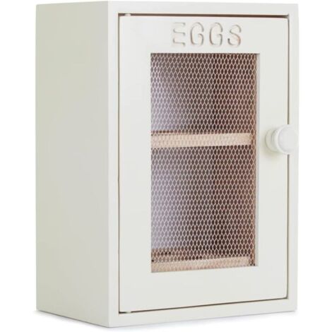 Armoire à oeufs en bois blanche- Egg Cabinet boite à oeuf en bois jusqu'à 12 oeufs  - Eviter le plastique et ranger vos oeufs da