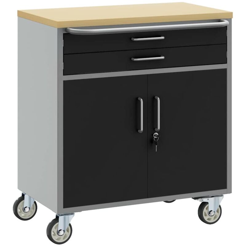 Vidaxl - Armoire à outils avec roues et portes verrouillables 75x45x85 cm Acier