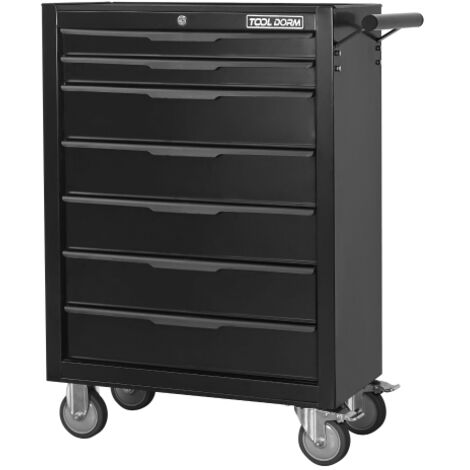Armoire à outils, chariot à outils de 61 cm avec 7 tiroirs et roulettes, boîte à outils roulante en métal, tiroirs verrouillables, armoire de rangement pour garage, entrepôt, atelier de réparation.