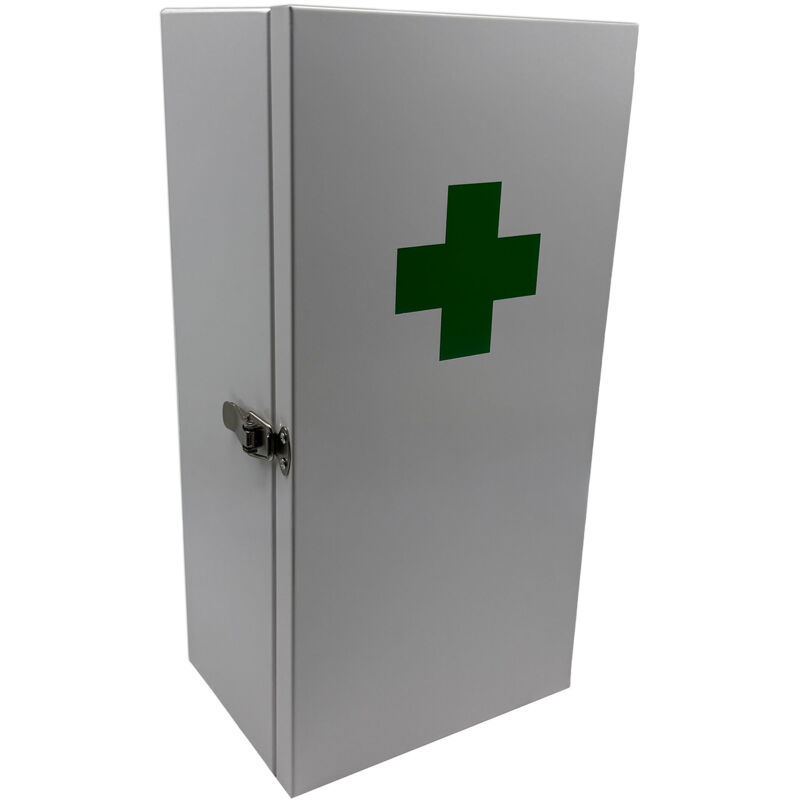 Armoire à pharmacie Relaxdays, 3 compartiments, H x L x P : 42 x 21 x 15,5 cm, pour médicaments, mural, blanc/vert