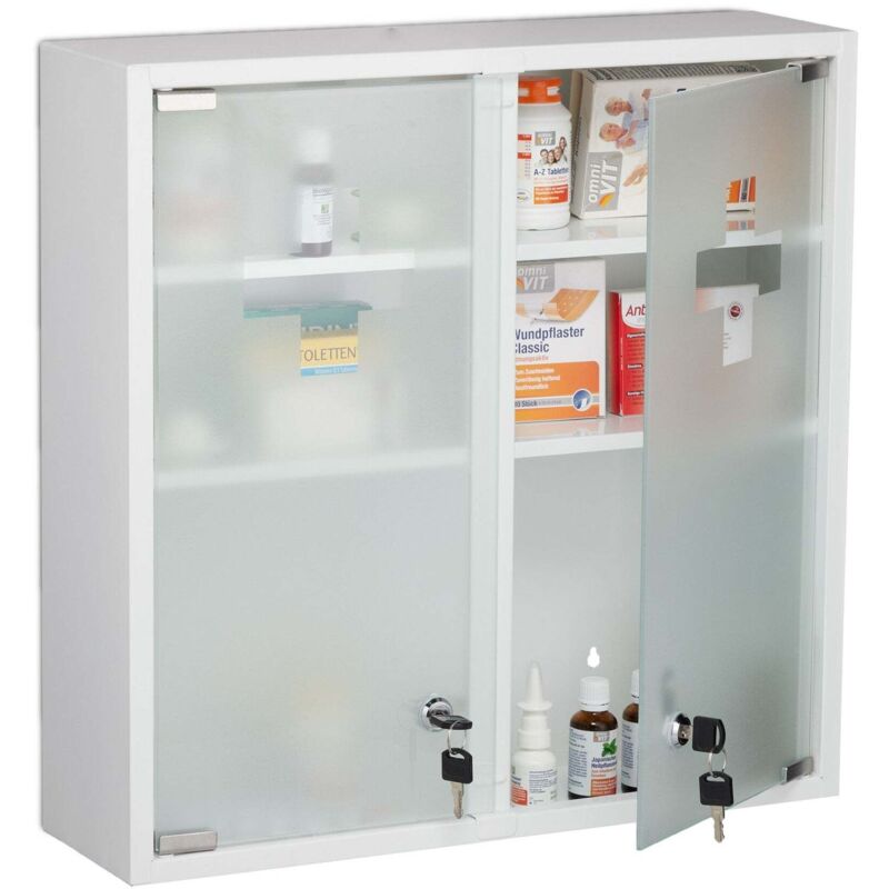 Northix - Armoire a pharmacie verrouillable avec portes doubles
