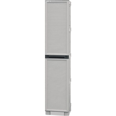 TUTTACASA Armoire à pleine hauteur en polypropylène, avec portes bleues l 350 x p 390 x h 1 720 mm