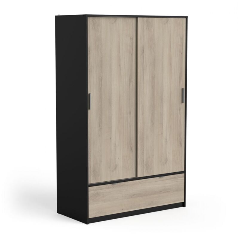 Befara - armoire à portes coulissantes graco - Chêne Kronberg / Noir