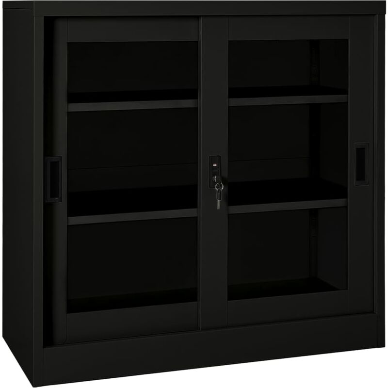 Vidaxl - Armoire à portes coulissantes Noir 90x40x90 cm Acier