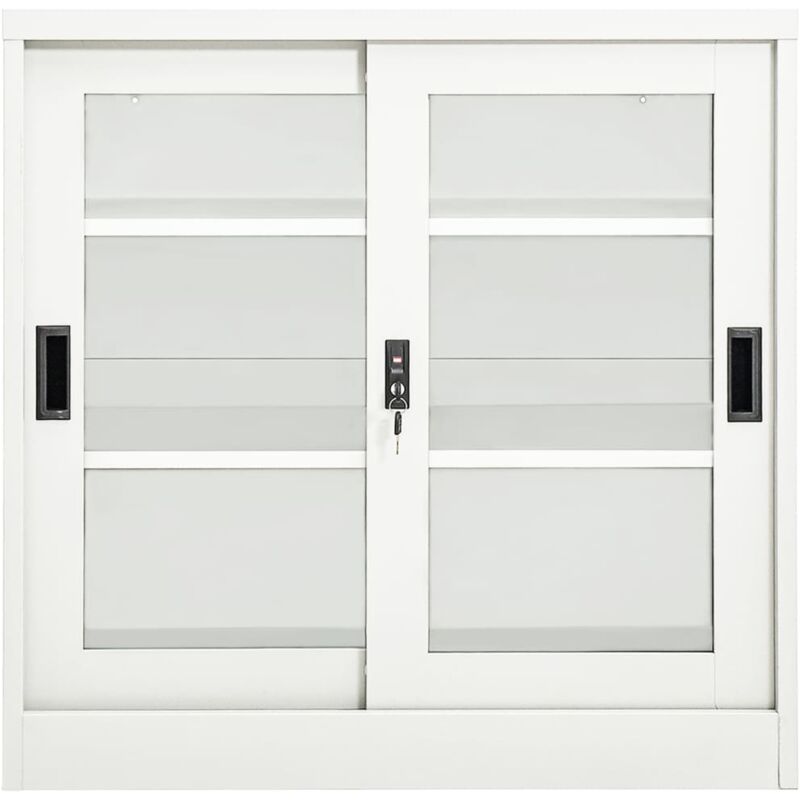 Vidaxl - Armoire à portes coulissantes Blanc 90x40x90 cm Acier