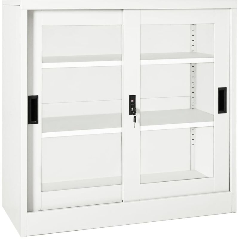 Armoire à portes coulissantes Blanc 90x40x90 cm Acier